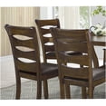 thumbnail image 4 of 2-Pc Transitional Brown Wood Side Chairs with Faux Leather Seats for Dining Room, 4 of 10