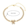 thumbnail image 6 of SmartBy Women Anklet Double-layered Shiny Rhinestone Adjustable Length Butterfly Ankle Decoration Jewelry Party Beach Daily Ankle Chain Anniversary Birthday Gift, 6 of 7