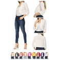 thumbnail image 7 of Women's 2 Pack Casual 3/4 Sleeve Bolero Open Front Cardigan Jacket Work Office Blazer, 7 of 7