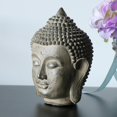 thumbnail image 4 of Buddha Head Statue Figurine Fengshui Porch Office Desktop Decorative Ornament Indoor/outdoor Meditating Sculpture, 4 of 5