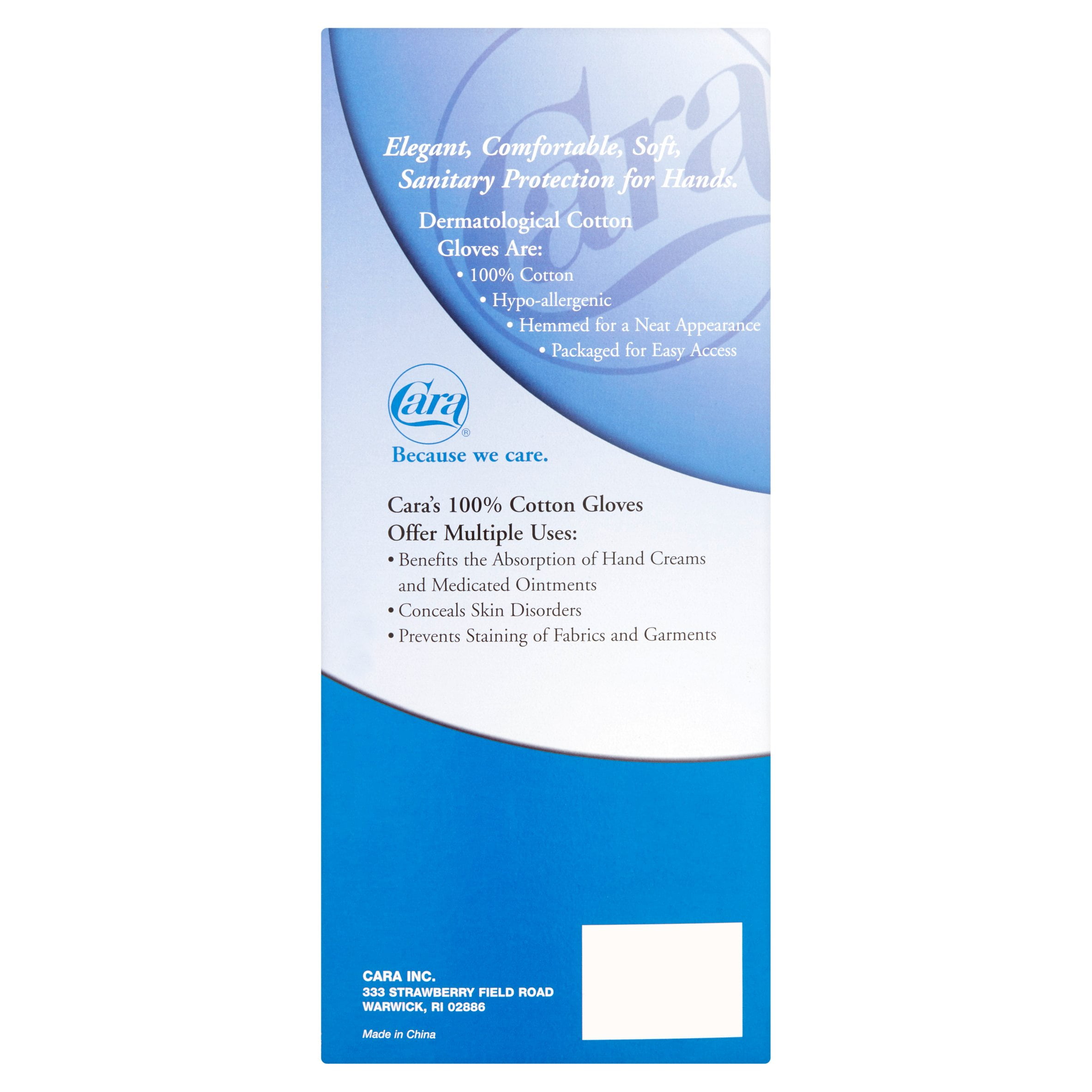 Cara Disposable Cotton Therapy Gloves, 24 Pair - Medium