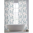 thumbnail image 5 of Blue Leaf Sheer Curtains 2 Panels Set Vintage Farmhouse Botanical Plant Linen Sheer Window Curtains Light Filtering Rod Pocket Voile Drapes for Bedroom Living Room 52"X96", 5 of 8