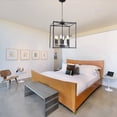 thumbnail image 5 of Melucee 6-Light Black Farmhouse Chandelier, Iron Lantern Pendant Light Rustic Cage Adjustable Height, 5 of 5