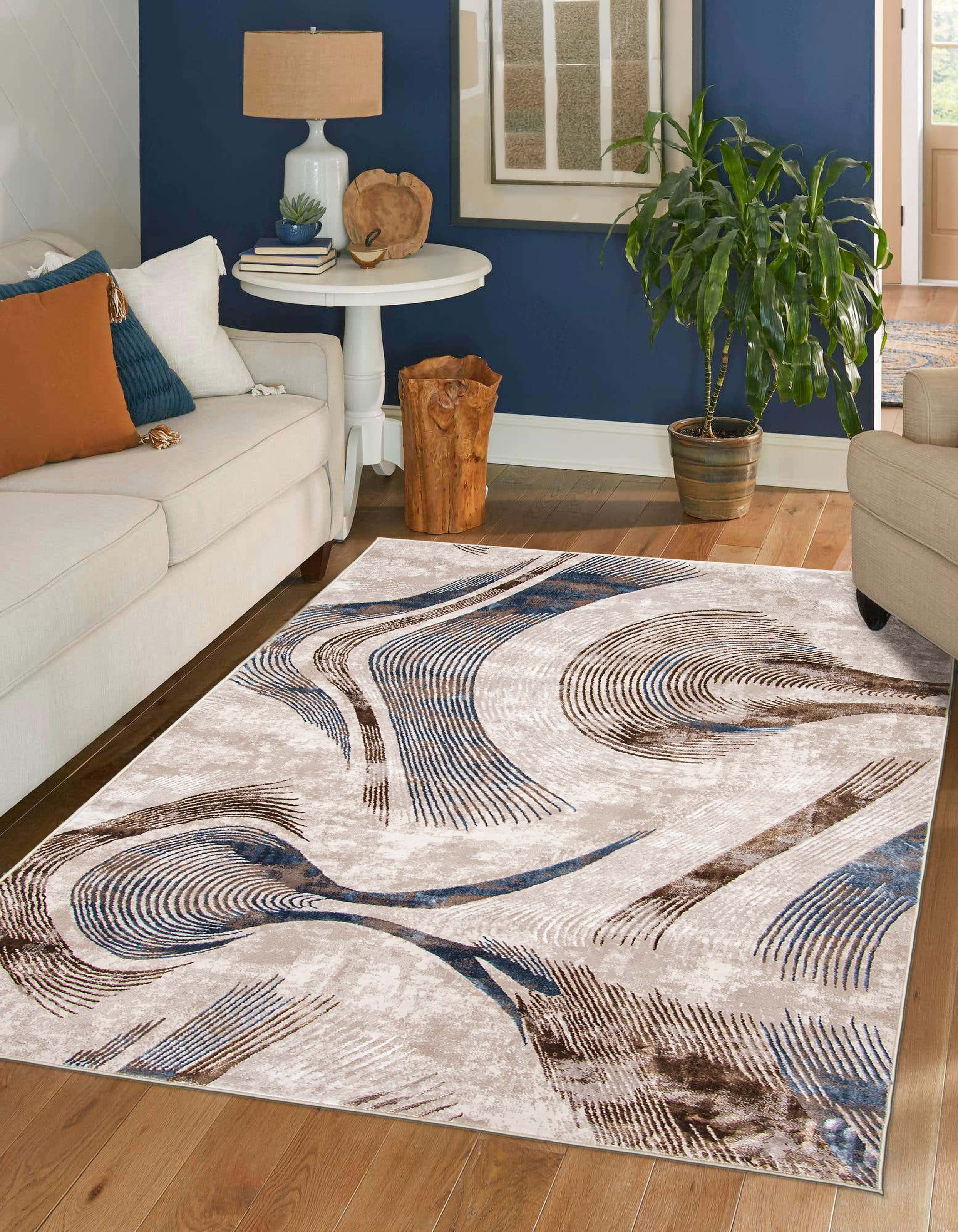 ECARPET Amara Contemporary/Modern Area Rug for Living Room, Bedroom, Dining Room, Entrance, Hallway and More.