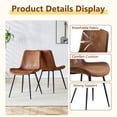 thumbnail image 5 of ExtraLco 7 Piece Round Dining Table Set for 6, 47.3 Inch Dining Table with 2-Tier Storage Shelf and Brown Upholstered Fabric Chairs for Dining Room Kitchen, 5 of 13