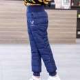 thumbnail image 6 of Odeerbi Kids Pants Autumn Winter Baby Girls Boys Solid Color High Waist Plush Down Cotton Pants Thickened Thermal Cotton Pants Liner Navy, 6 of 9