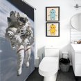 thumbnail image 5 of Astronauts in Space Shower Curtain for Bathroom with 12Hooks, Polyester Fabric Thick Shower Curtain Washable Waterproof Curtain, 5 of 8