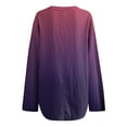 thumbnail image 3 of RXIRUCGD Chemisier Classique à Manches Retroussables Col en V pour Femmes, Violet, Taille : m, 3 of 4