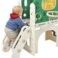thumbnail image 6 of 7 In 1 Toddler Slide Playset, Freestanding Castle Climbing Crawling Playhouse With Slide, Basketball Hoop, Toy Storage Organizer, Arch Tunnel, Ring Toss For Kids Gifts, 6 of 9