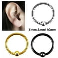 thumbnail image 6 of GKNET Surgical Steel Nose Ring with Ball Septum Clicker Helix Ear Hoop Hinge Lobe Ring-silver-8mm, 6 of 9