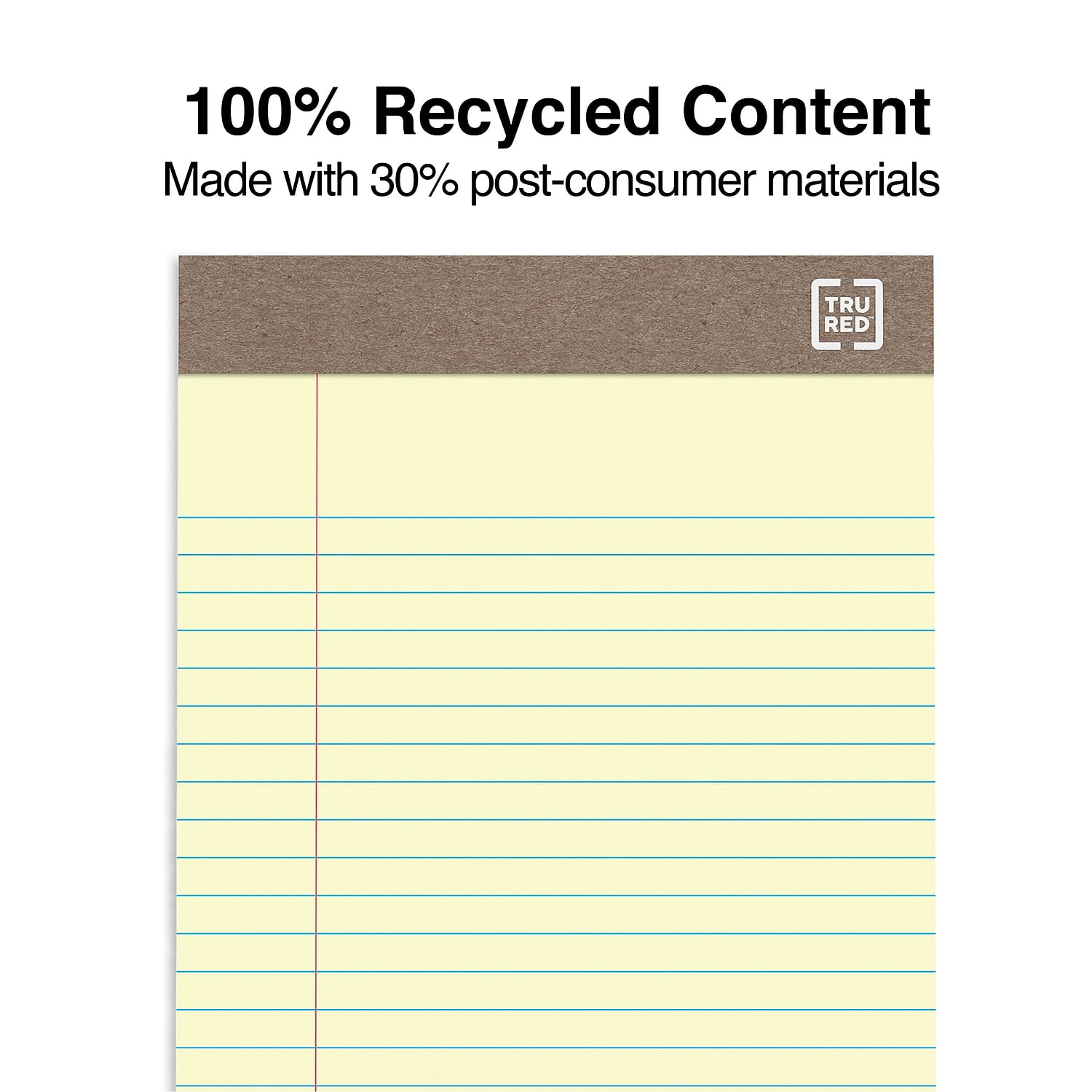 Staples 100% Recycled Narrow Ruled Perforated Notepads Canary 5" x 8" 12/PK 815590