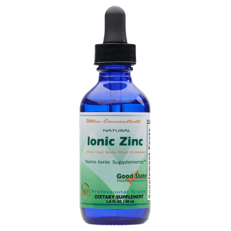 (Glass Bottle) Good State Liquid Ionic Minerals - Zinc Ultra Concentrate - (10 drops equals 15mg) (100 servings per