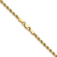 thumbnail image 4 of Diamond2Deal 10K Yellow Gold 2.5 mm Semi-solid Diamond-cut Rope Chain Necklace for Women 18", 4 of 7