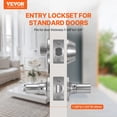 thumbnail image 2 of VEVOR Entry Door Locksets with Deadbolt, 5 Pack Satin Nickel Entry Lever and Single Cylinder Deadbolt, Keyed Alike Combo Pack, Fit for 1-3/8" to 1-3/4" Door Thickness, for Entrance and Front Door, 2 of 9