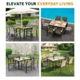 thumbnail image 5 of Segmart Outdoor Dining Set for 6 Person, Patio Table and Chairs Set with Textilene Armchairs & Swivel Chair, Conversation Furniture Set for Backyard, Poolside, Blue, 5 of 7