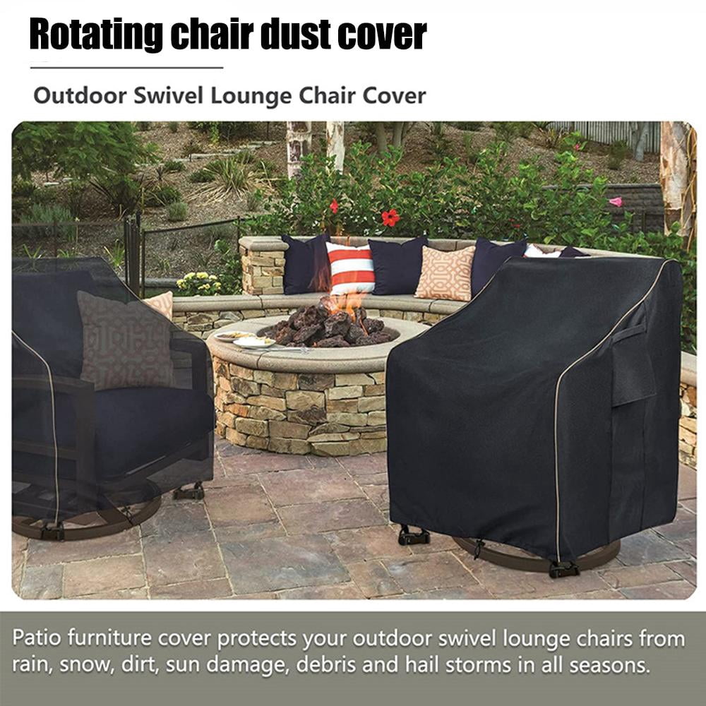 2 Pack Outdoor Swivel Lounge Chair Cover, Waterproof Patio Swivel Chair Covers, Weatherproof Furniture Protective Cover for Lawn Garden Outdoor Indoor