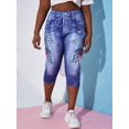 thumbnail image 2 of Tallas grandes Mariposa 3D Jean Print Great Jeggings Rosegal Leggings de talla grande, 2 of 5
