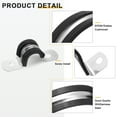 thumbnail image 3 of 14Pcs 10mm(3/8") Abrazadera de cable aislada con recubrimiento de goma de acero inoxidable de 2 agujeros, cinta en U, negra, 3 of 6