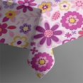 thumbnail image 4 of Lightpink Daisy Flower Purple Blooms Pattern Rectangle Tablecloth 60"x102",Waterproof Polyester Rectangle Table Cloth, Wipeable Spillproof Polyester Tablecloth for Dining, Camping, Indoor and Outdoor, 4 of 6