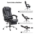 Reclining PU Leather Executive Home Office Chair With Footrest