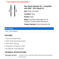 thumbnail image 2 of Rear Shock Absorber Kit - Compatible with 2009 - 2014 Honda Fit 2010 2011 2012 2013, 2 of 2