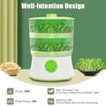 thumbnail image 2 of Bean Sprouts Machine, 360°Sprinkler Intelligent Automatic Bean Sprouts Maker, 2 Layers Function Large Capacity Seed Grow, Also for Radish, Alfalfa, Wheatgrass, 2 of 9