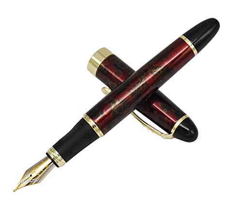 Details about / Red Metal Fountain PenMedium Nib Wedding Gift Luxury Calligraphy Pen