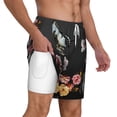 thumbnail image 2 of Kdxio Butterfly With Fowers Print Men'S Swim Trunks With Compression Liner 7 Inch Inseam Quick Dry Swim Shorts, 2 of 7