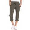 Eddie Bauer Women's Stretch Soft Cotton Blend Elastic Waistband Capri Pants (Basil Heather, S)
