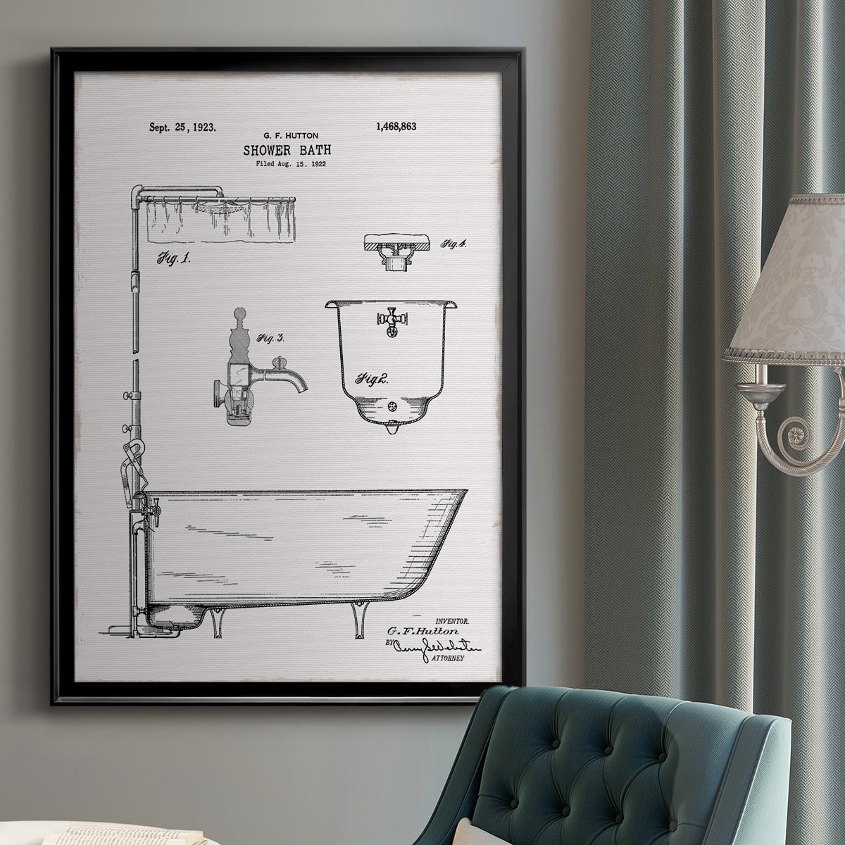 Vintage Bath I Premium Classic Framed Print - Ready to Hang