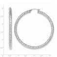 thumbnail image 2 of Beautiful Sterling Silver Rhodium-plated Textured 4x60mm Hoop Earrings, 2 of 2