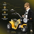 thumbnail image 6 of Aosom Electric Motorcycle for Kids, 6V Battery Powered Ride-On Dirt Bike 3-Wheels Motorbike with Horn Headlights Realistic Sounds Speed for 18 - 36 Months Yellow, 6 of 9
