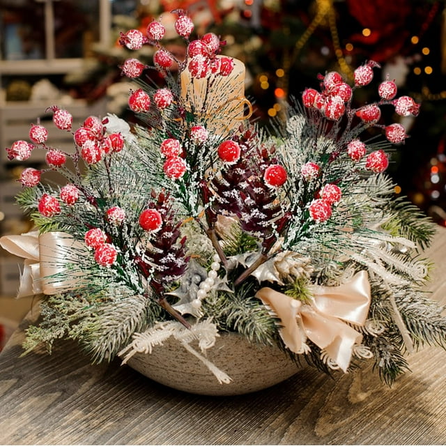 LSLJS 1 Pce Boutures de Noël Blanches Décorations de Noël