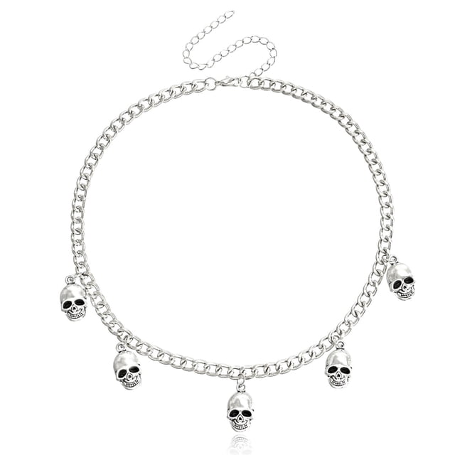 Collier Crâne Gothique pour Femmes - Collier Pendentif Crâne Rétro punk, Accessoire de Bijoux d'Halloween, Collier Gothique Rétro