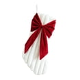 thumbnail image 2 of Velvet Christmas Stocking with Large Decorative Bow Striped Plush Velvet Christmas Stocking for Fireplace Elegant Holiday Festival Party Ornament, 2 of 9