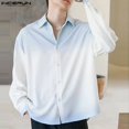 thumbnail image 4 of INCERUN Tops 2024 estilo coreano moda para hombres diseño de color degradado camisas casuales ropa de calle para hombre blusa de manga larga con solapa S-5XL, 4 of 5