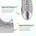 thumbnail image 4 of FOSDUO Women's Glitter Platform Sneakers Bling Thick Sole Rhinestone Sequin Lace-Up Non-Slip Breathable Casual Shoes for Wedding Party Daily Wear(Sliver Glitter,US5), 4 of 7