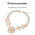 thumbnail image 7 of Limei 1 Pack Double-Layer Flower Pendant Faux Pearl Elegant Chain Necklace, 7 of 7