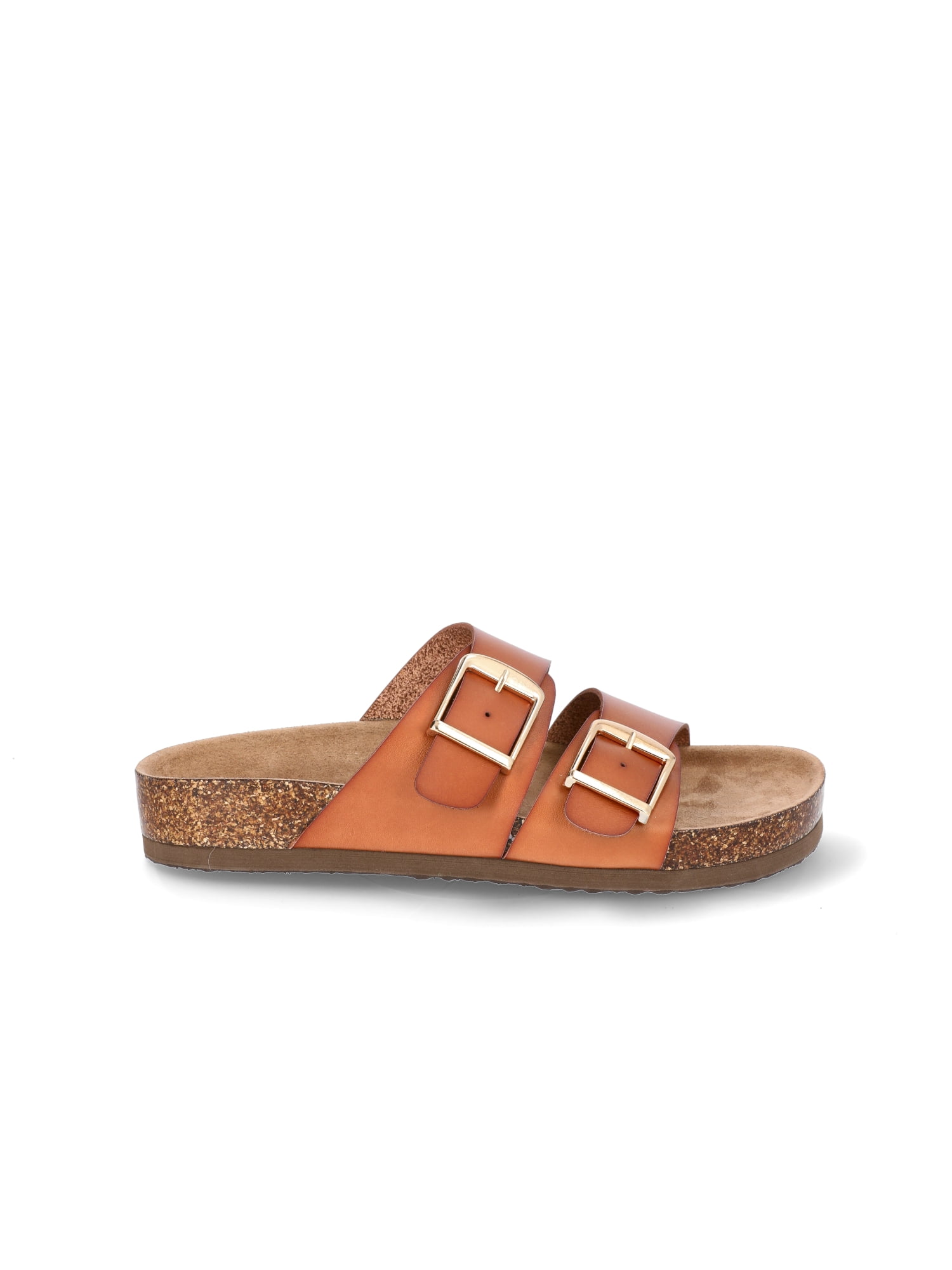 Time and Tru Women's Footbed Slide Sandals, Wide Width Available