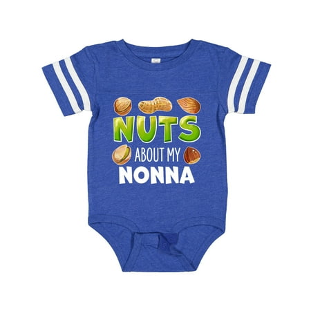

Inktastic Nuts About My Nonna Peanut Almond Pistachio Gift Baby Boy or Baby Girl Bodysuit