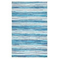 thumbnail image 6 of SAFAVIEH Rag Benton Striped Cotton Runner Rug, Ivory/Blue, 2'3" x 6', 6 of 9