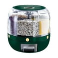 thumbnail image 2 of 6-Grid Rotating Cereal Dispenser with Countertop Design - Multi-Compartment Food Storage Container for Grains, Rice and Candy in Assorted Colors - Green, 2 of 6