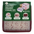 thumbnail image 5 of Christmas Ornament Storage Tote Holds up to 64 Ornaments Zip Top in White/Red, 5 of 6