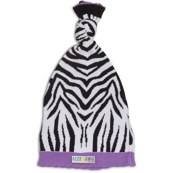 Izzy and Owie Zebra Hat, 0-12 Month, Purple
