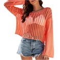 thumbnail image 4 of Dwaogom Women's Fashion Sleeveless Round Neck Solid Color Loose Tops Blouse Knitted Vest Bardot Blouse White One Sleeve Top Ruffle Collar Shirt, 4 of 9