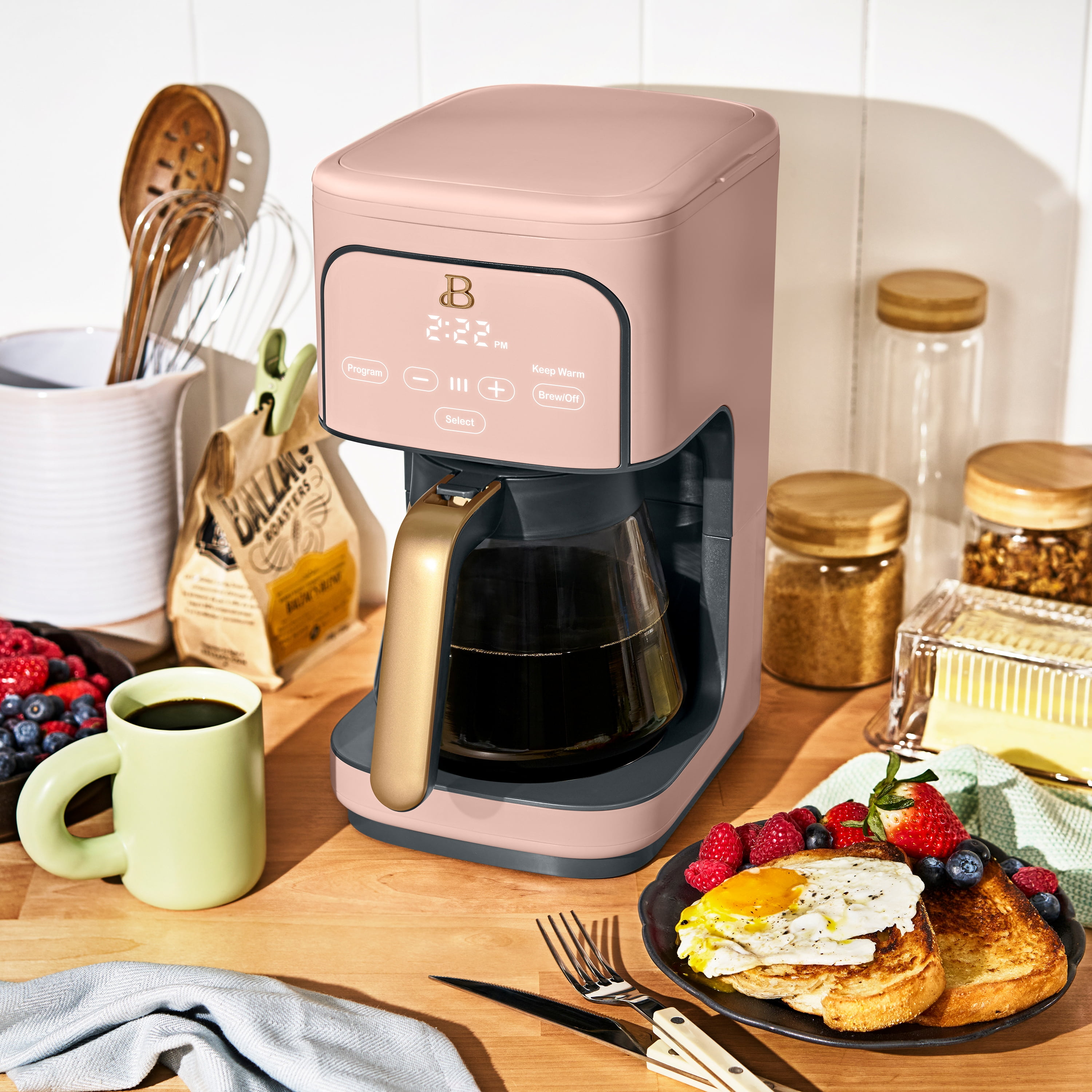 Beautiful 12 cup Programmable Coffee Maker, Rose by Drew Barrymore
