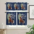 thumbnail image 2 of Merry Christmas Kitchen Curtains and Valances Set, Cowboy Santa Claus Cactus Blue Rod Pocket Window Valance 18 Inch Window Curtain Panels for Living Room Bedroom Laundry, 27.5x36in, 3 Pieces, 2 of 7