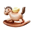 thumbnail image 3 of jifeng Wooden Miniature Horse Figurine Housewarming Home Small Rocking Horse Statue, 3 of 9