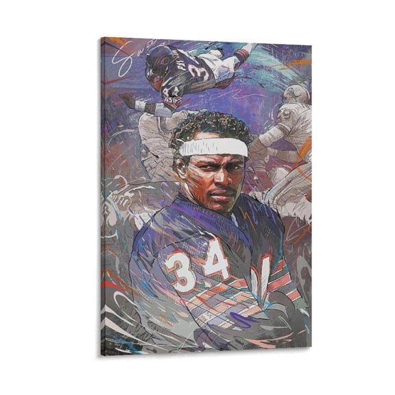Walter Payton Poster Canvas Poster Print Photo Art Painting Canvas Poster Home Decorative Bedroom Modern Decor Posters Gifts 16x24inch(40x60cm)