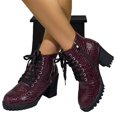 thumbnail image 2 of EKVAHL Women's Chunky Lace Up Booties Platform High Heel Ankle Boots with Side Zipper Round Toe Fashion Autumn Winter Shoes, 2 of 5
